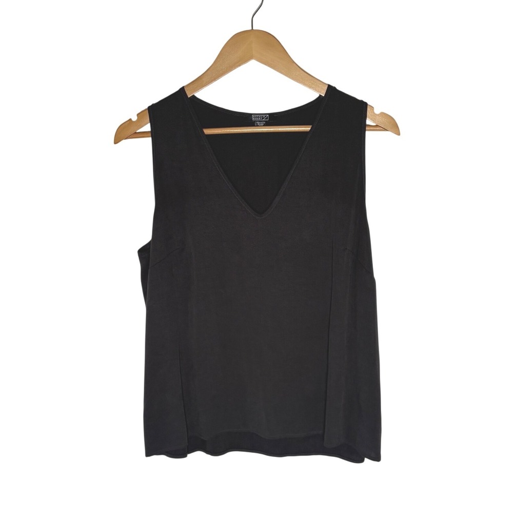 Natalie Busby Black V-Neck Tank Top Tencel Viscose Blend‎ Sleeveless Size Medium